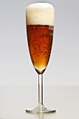 Wheat beer in a sparkling wine glass