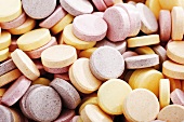 Coloured glucose tablets (full-frame)