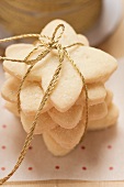 Stack of shortbread biscuits, tied with string