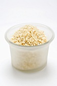 Sesame seeds in glass