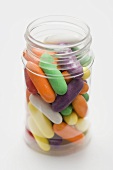 Coloured sweets in jar