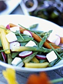 Vegetable salad with tofu and chives