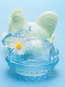 Blue glass Easter Bunny mould