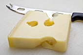 Hard cheese and cheese knife