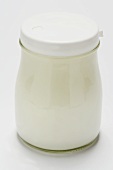 Natural yoghurt in a jar