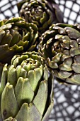 Fresh artichokes on a plate