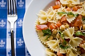 Bowl of Pasta Salad with Chickpeas, Tomatoes and Fresh Herbs