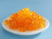 Trout caviar on plate