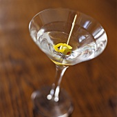 Dry Martini with olive