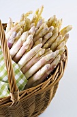 White asparagus in basket