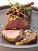 Loin of venison with herbs and spices