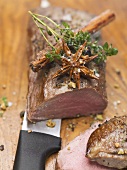 Loin of venison with herbs and spices