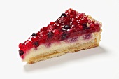 Piece of mixed berry tart
