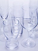 Various empty glasses