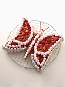 Strawberry cake in the shape of a butterfly