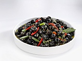 Marinated black olives