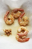 Fried prawns on kitchen roll