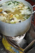 Cambodian vegetable soup in a cookshop
