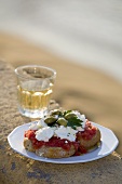 Dakos (Rusks with tomatoes and feta, Greece)