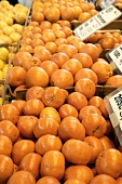 Oranges and mandarin oranges on a market stall