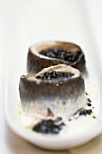 Mackerel rolls with black caviar