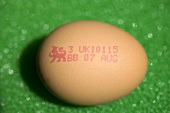 Brown egg from a battery hen (UK)