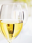 Glasses of white wine (close-up)