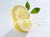 Slice and wedge of lemon