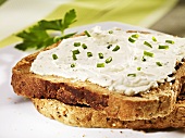 Cream cheese and chives on toast