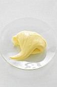 Mayonnaise in glass dish