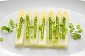 Asparagus salad with spring onions and chervil