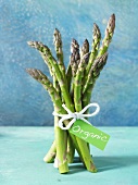 A bunch of organic green asparagus