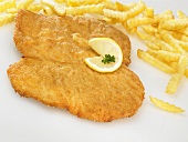 Wiener schnitzel (breaded veal escalopes) with chips