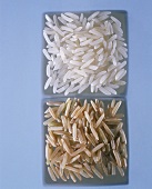 White and brown basmati rice