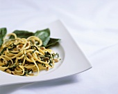 Linguine with chard and pine nuts