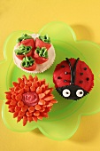 Cupcakes with amusing decorations