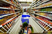 Shopping cart in the supermarket