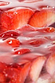 Strawberry cake with gelatine (close-up)
