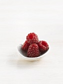 Small bowl of raspberries