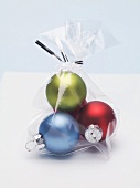 Coloured Christmas baubles to give as a gift
