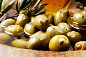 Stuffed olives in olive oil