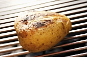 Barbecued potato on barbecue rack