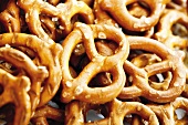 Salted pretzels, close-up