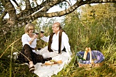 Älteres Paar beim Picknick