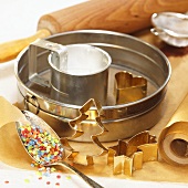 Baking dish and cookie cutters