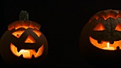 Illuminated Halloween pumpkins