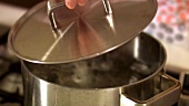 Water boiling in a pan