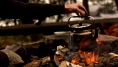 Making coffee on open fire