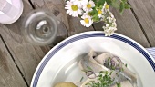 Pickled herrings with new potatoes (Midsummer Festival, Sweden)