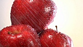 Rote Äpfel waschen